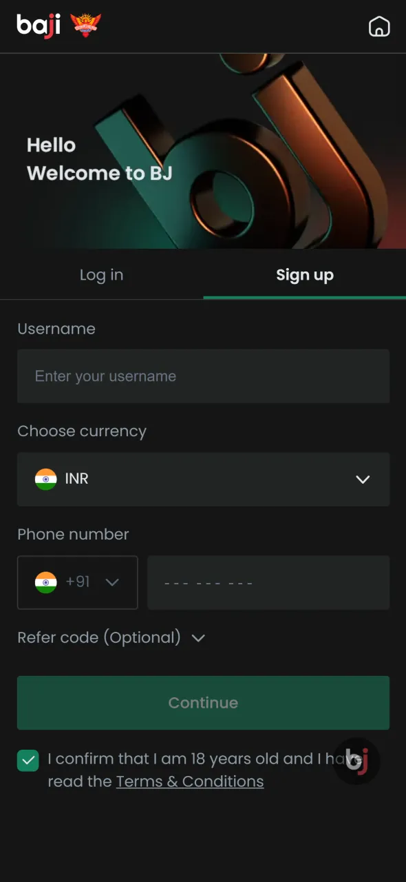 Complete registration to start playing Aviator on Baji Live quickly.