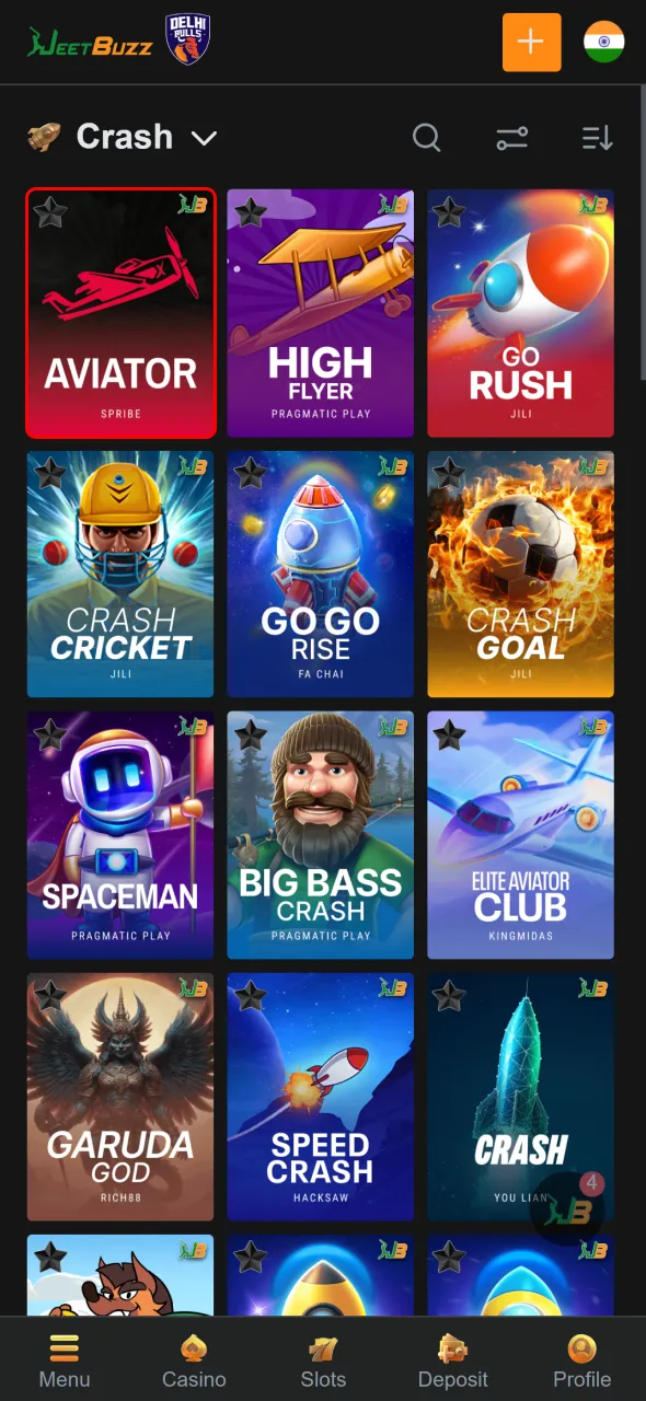 Launch Aviator and enjoy gameplay through the Jeetbuzz app.