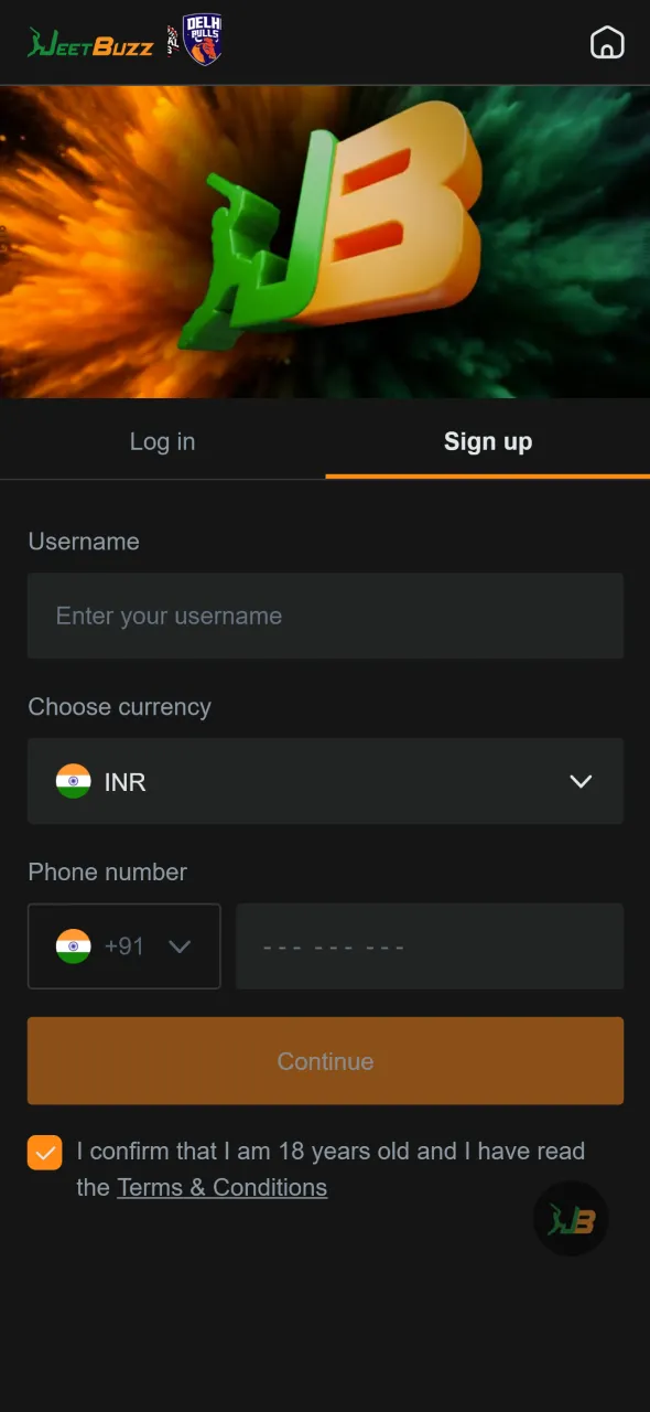 Register your account to begin Aviator in the Jeetbuzz application.