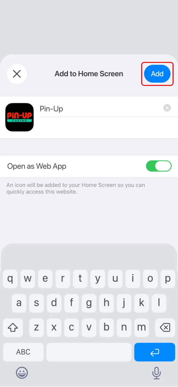 Confirm setup to finish Aviator installation on Pin-Up.
